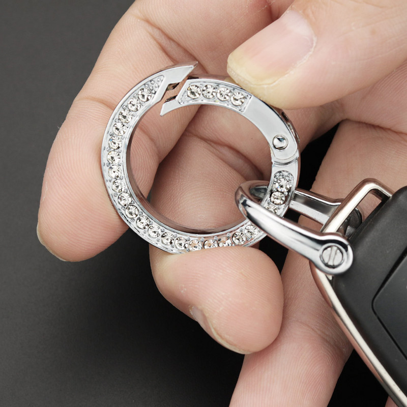 Breloc cu strasuri de modă de lux, cu inel O, cu arc, breloc, breloc de metal, cataramă de legătură, suport pentru chei ZH02