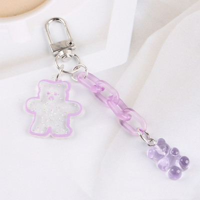 6 culori Fashion Lanț colorat Urs Breloc Femei Fată Gummy Bear Geantă Breloc Drăguț Airpods Pandantiv Brelocuri Brelocuri Cadouri