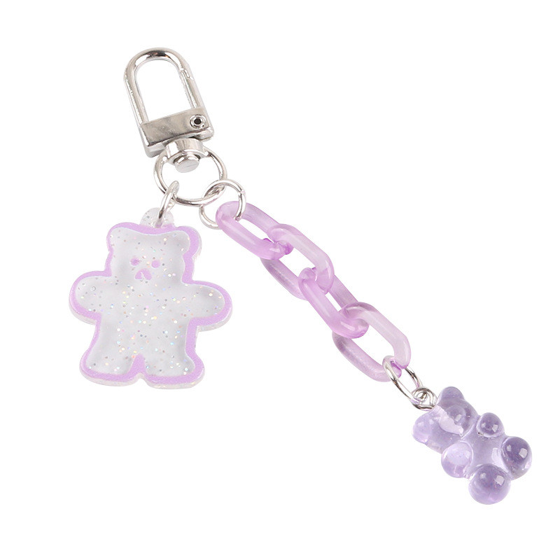 6 culori Fashion Lanț colorat Urs Breloc Femei Fată Gummy Bear Geantă Breloc Drăguț Airpods Pandantiv Brelocuri Brelocuri Cadouri