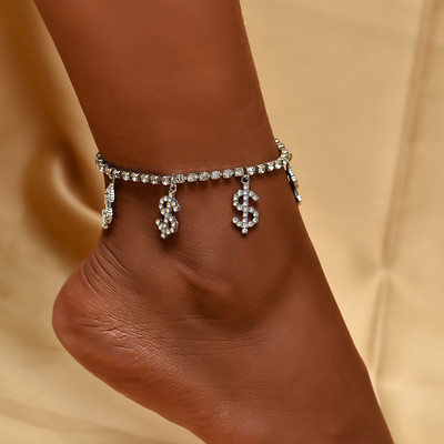 Boho Foot Circle Chain Ankle Summer Bracelet Taless "S" Shape Pendant Charm Sandals Barefoot Beach Foot Булчински бижута A031