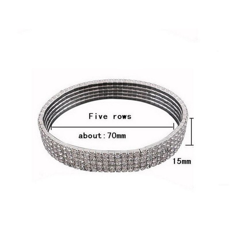 Nouă gleznă cu strasuri pe mai multe rânduri pentru femei, lanț de picioare Boho, bijuterii de plajă de vară, brățară de gleznă de culoare argintie, elastică.