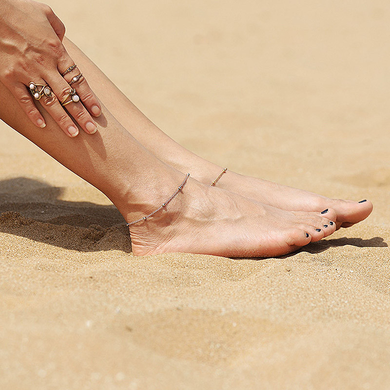USTAR New gleznă gleznă gleznă brățări pentru femei margele din oțel inoxidabil lanț pentru picioare vară plajă sandale desculțe bijuterii pentru picioare