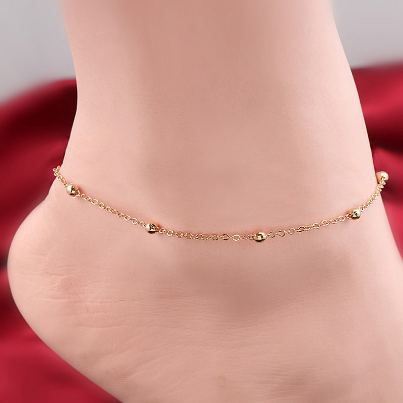USTAR New gleznă gleznă gleznă brățări pentru femei margele din oțel inoxidabil lanț pentru picioare vară plajă sandale desculțe bijuterii pentru picioare