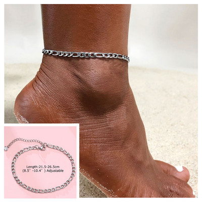 Plajă femei lanț gleznă frânghie din oțel inoxidabil Twist lanț link gleznă vară picior brățară bijuterii cu ridicata