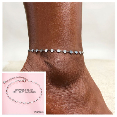 Plajă femei lanț gleznă frânghie din oțel inoxidabil Twist lanț link gleznă vară picior brățară bijuterii cu ridicata