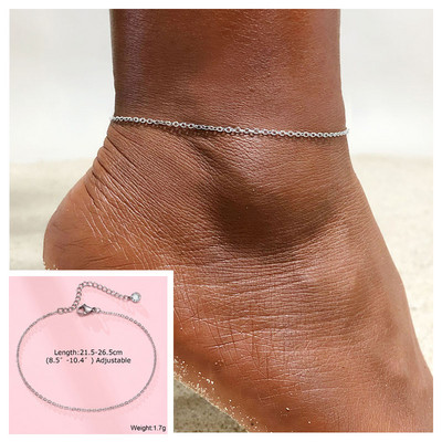 Plajă femei lanț gleznă frânghie din oțel inoxidabil Twist lanț link gleznă vară picior brățară bijuterii cu ridicata
