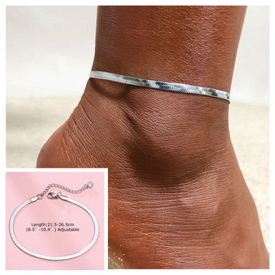 Plajă femei lanț gleznă frânghie din oțel inoxidabil Twist lanț link gleznă vară picior brățară bijuterii cu ridicata