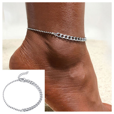 Plajă femei lanț gleznă frânghie din oțel inoxidabil Twist lanț link gleznă vară picior brățară bijuterii cu ridicata