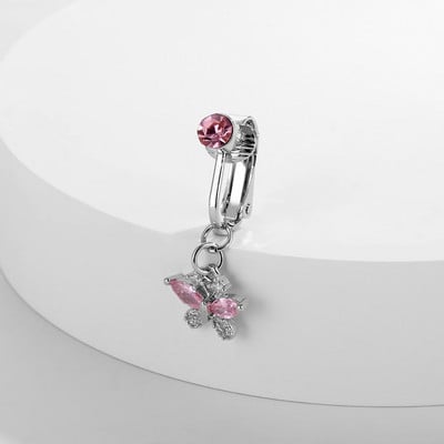 Нова изкуствена пеперуда на корема Фалшив пиърсинг на корема Пеперуда с щипка върху пъпа на пъпа Фалшив пиърсинг на хрущялна обеца Фалшив клип