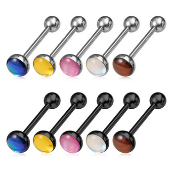 5PCS Секси пънк пръстен за език Helix Barbells Пиърсинг Бижута за тяло Мода от неръждаема стомана 14G Пиърсинг за език за жени Момичета