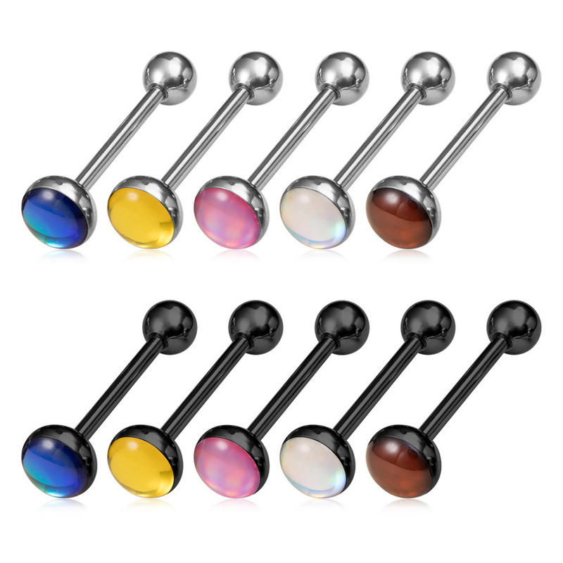 5 bucăți sexy punk inel pentru limbă Helix barbells piercing bijuterii pentru corp moda oțel inoxidabil 14G piercing la limbă pentru femei fete