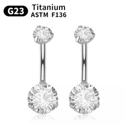 Piercing za pupak ASTM G23 Titanium Circons Prsten za piercing za pupak Nakit za tijelo Super lijep prsten za pupak za žene