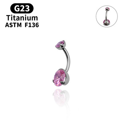 Piercing za pupak ASTM G23 Titanium Circons Prsten za piercing za pupak Nakit za tijelo Super lijep prsten za pupak za žene