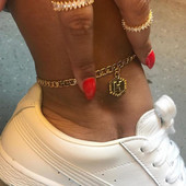 boka karkötők nőknek kezdeti bokalánc AZ betűs karkötő cheville enkelbandjes sieraden Alphabet láb bokalánc lánc
