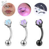 ZS 1 bucată Punk Dragon Claws Piercing pentru sprâncene 16G Oțel inoxidabil Curbat Rook Barbell Piercing Conch Rock Daith Cercei Bijuterii