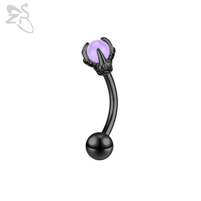 ZS 1 bucată Punk Dragon Claws Piercing pentru sprâncene 16G Oțel inoxidabil Curbat Rook Barbell Piercing Conch Rock Daith Cercei Bijuterii