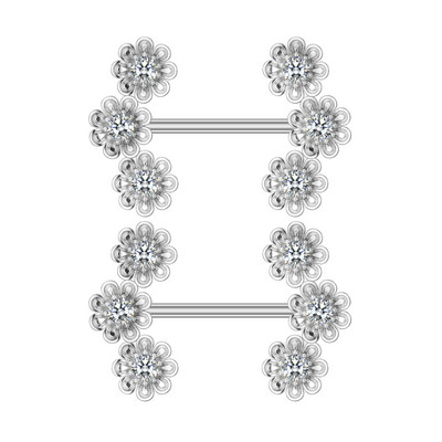 2PCS Zmijsko zečje srce piercing za bradavice Ženski prstenovi za bradavice Poklopac Štitnik za grudi s utegom Kristalni čelik 14G Nakit za piercing