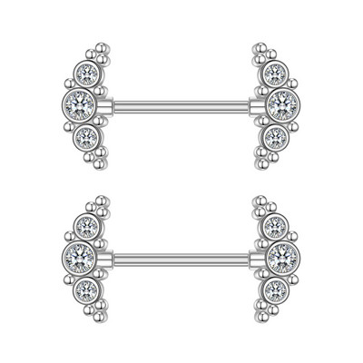 2PCS Zmijsko zečje srce piercing za bradavice Ženski prstenovi za bradavice Poklopac Štitnik za grudi s utegom Kristalni čelik 14G Nakit za piercing