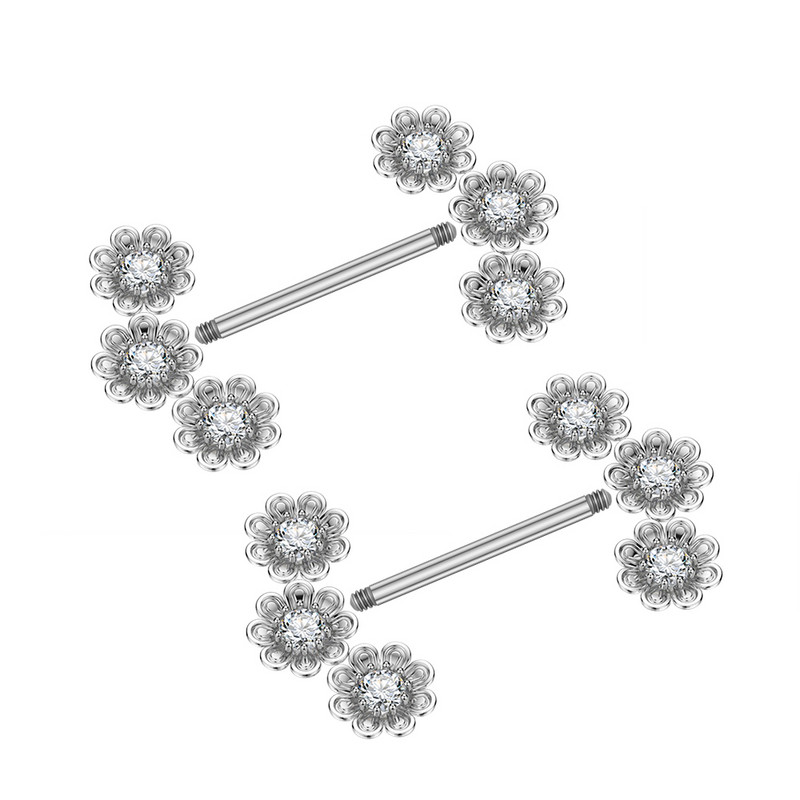 2PCS Zmijsko zečje srce piercing za bradavice Ženski prstenovi za bradavice Poklopac Štitnik za grudi s utegom Kristalni čelik 14G Nakit za piercing