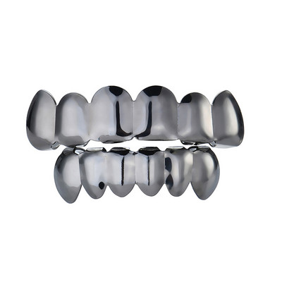 Uued hambad ülaosas hip hop kulla hõbedase värviga Iced Out CZ Teeth Grillz ülaosaga meeste naiste ehted punk hip hop gooti hambad