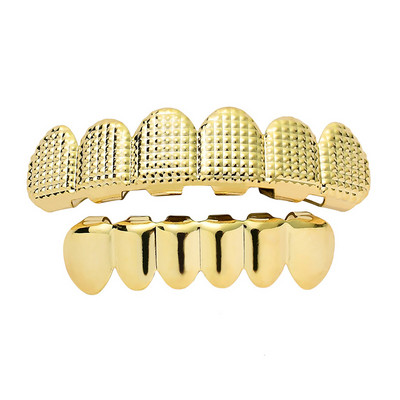 Új fogak felső alsó Hip Hop arany ezüst színű Iced Out CZ fogak Grillz felső alsó férfi női ékszerek Punk hip hop gótikus fogak