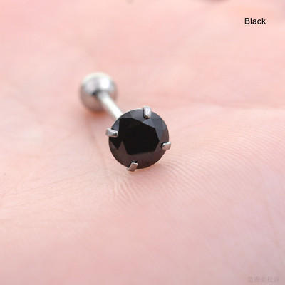 Starbeauty 1buc 1.6x16mm Barbell 7mm Top rotund piercing limba inele pentru limba inele de zircon incrustate bijuterii pentru corp din oțel inoxidabil