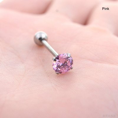 Starbeauty 1buc 1.6x16mm Barbell 7mm Top rotund piercing limba inele pentru limba inele de zircon incrustate bijuterii pentru corp din oțel inoxidabil