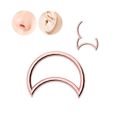 Mjesečeve naušnice s cirkonom G23 prsten za nos od titana Pregrada nosa Obruč ušne hrskavice Perforirani ukras za tijelo Modni ženski dodaci