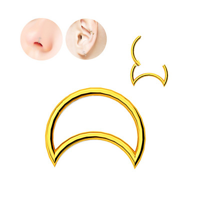 Mjesečeve naušnice s cirkonom G23 prsten za nos od titana Pregrada nosa Obruč ušne hrskavice Perforirani ukras za tijelo Modni ženski dodaci