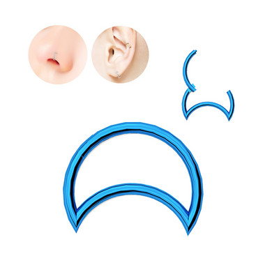 Mjesečeve naušnice s cirkonom G23 prsten za nos od titana Pregrada nosa Obruč ušne hrskavice Perforirani ukras za tijelo Modni ženski dodaci