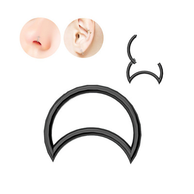 Mjesečeve naušnice s cirkonom G23 prsten za nos od titana Pregrada nosa Obruč ušne hrskavice Perforirani ukras za tijelo Modni ženski dodaci