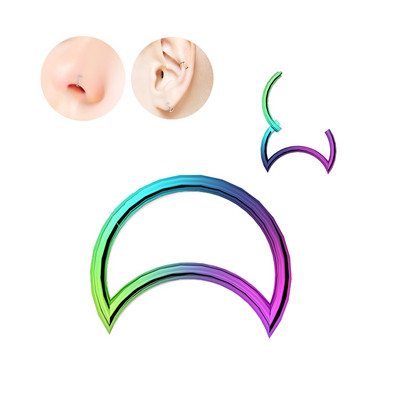 Mjesečeve naušnice s cirkonom G23 prsten za nos od titana Pregrada nosa Obruč ušne hrskavice Perforirani ukras za tijelo Modni ženski dodaci