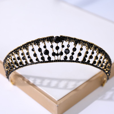 Barokkne vintage must tiaara ja kroonid kristallist kivist pulmajuukseaksessuaarid Kuninganna printsessi kroon Rohkem disaini peaehteid