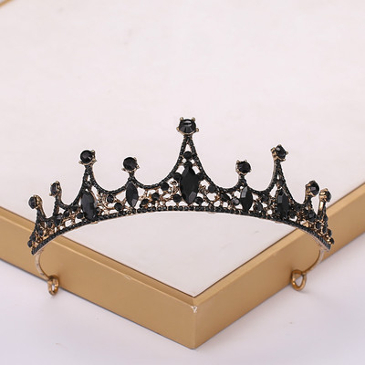 Barokkne vintage must tiaara ja kroonid kristallist kivist pulmajuukseaksessuaarid Kuninganna printsessi kroon Rohkem disaini peaehteid