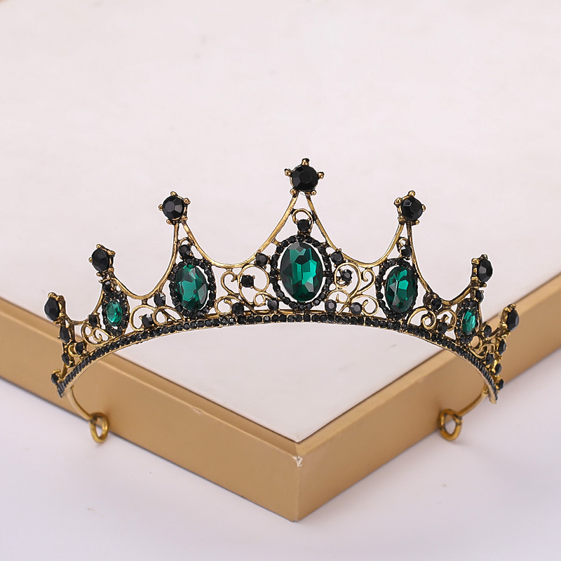 Barokkne vintage must tiaara ja kroonid kristallist kivist pulmajuukseaksessuaarid Kuninganna printsessi kroon Rohkem disaini peaehteid