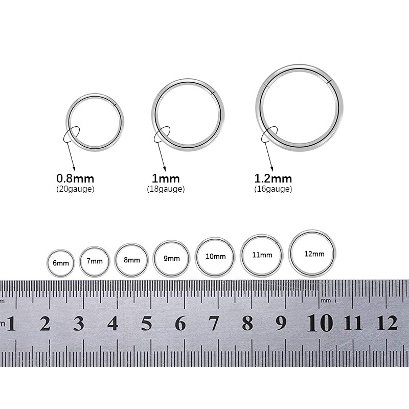 20G 18G 16G G23 Titan Piercing Nas Inele Buze Piercing Ureche Cerc Cartilaj Tragus Helix Conch Cercei Septum Bijuterii Pentru Femei