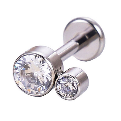 G23 Titanium 16G Labret fülgyűrű cirkon kő Helix Tragus porc fülbevaló Tragus Stud Stud Stud Helix piercing testékszer