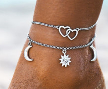 Boho gleznă picior geometrie lanț gleznă brățară de vară pandantiv fluture farmec sandale desculț plajă picior bijuterii mireasa A028