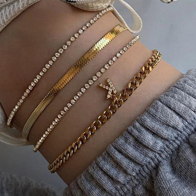 Boho gleznă picior geometrie lanț gleznă brățară de vară pandantiv fluture farmec sandale desculț plajă picior bijuterii mireasa A028