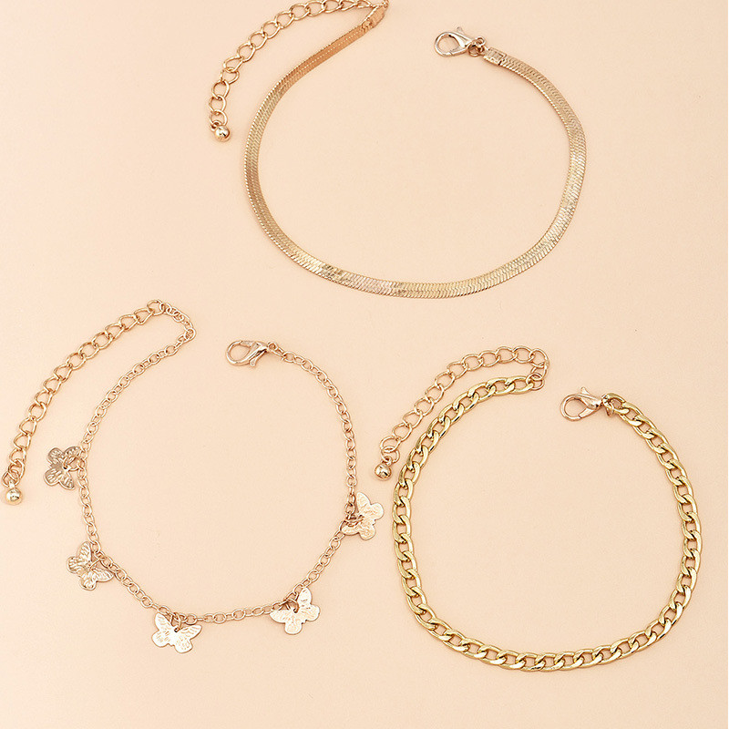 Boho gleznă picior geometrie lanț gleznă brățară de vară pandantiv fluture farmec sandale desculț plajă picior bijuterii mireasa A028