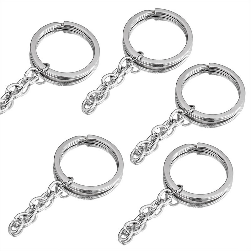 5 buc Lot 30 mm Oțel inoxidabil Breloc Inel Accesorii Breloc Mașină Breloc String Split Femei Bărbați Confecţionarea Rechizite Poşetă