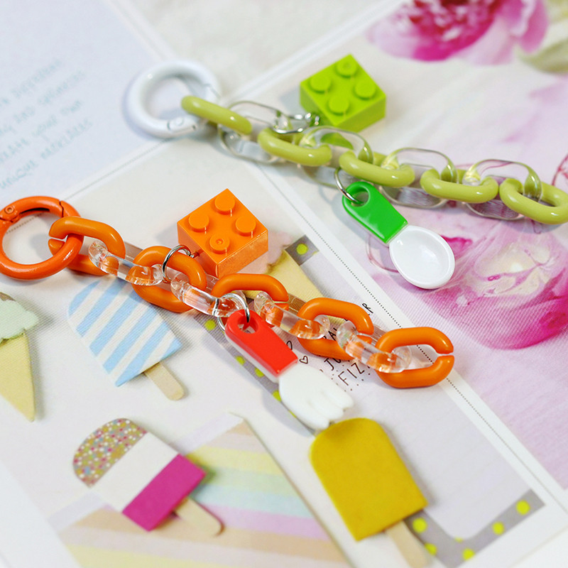 Drăguț Trendy Ins Jelly Lanțuri acrilice Breloc Veselă Creativă Decor Brelocuri pentru cupluri pentru Airpods Geanta Telefon Bakpack Pandantiv