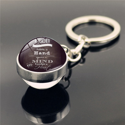 Ziua Profesorului Breloc din metal Breloc dublu cu bile de sticlă Breloc cadou pentru profesori Breloc drăguț Breloc Breloc Brelocuri