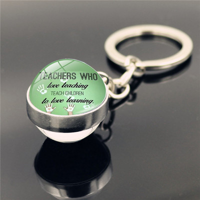 Ziua Profesorului Breloc din metal Breloc dublu cu bile de sticlă Breloc cadou pentru profesori Breloc drăguț Breloc Breloc Brelocuri