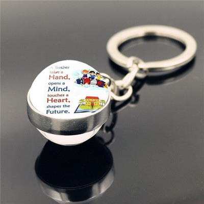 Ziua Profesorului Breloc din metal Breloc dublu cu bile de sticlă Breloc cadou pentru profesori Breloc drăguț Breloc Breloc Brelocuri
