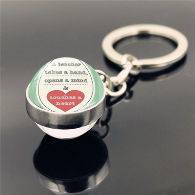 Ziua Profesorului Breloc din metal Breloc dublu cu bile de sticlă Breloc cadou pentru profesori Breloc drăguț Breloc Breloc Brelocuri