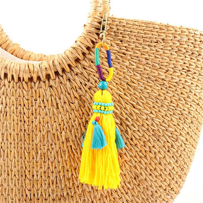 Breloc cu pandantiv cu ciucuri boeme RE, breloc popular cu pompon personalizat, accesorii pentru breloc pentru geantă, breloc pentru femei, breloc de mașină pentru femei J3030