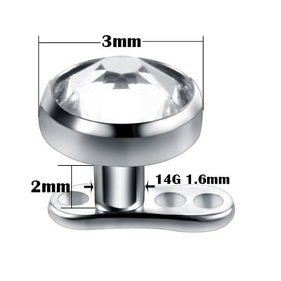 20 buc/lot G23 Titan Micro Anchor Dermal Set Top cu bază Dermal Piercing Ascunde în piele Inele dermice Piercing Bijuterii pentru corp