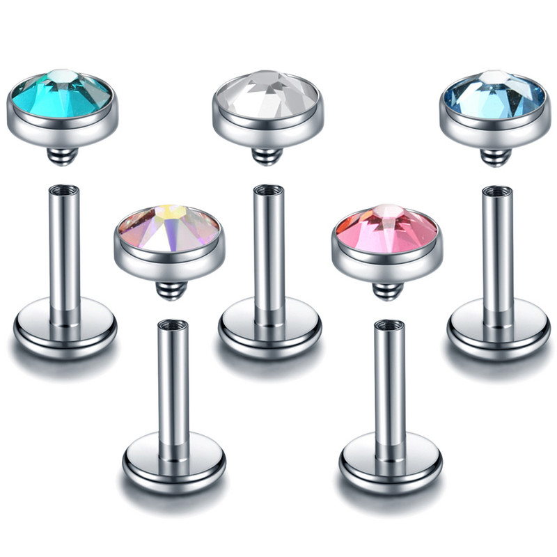 1PC Titan 16G Filet Intern Labret Piercing Tragus Helix Stud Cercei Lip Bar Cartilaj Daith Conch Bijuterii Sexy pentru corp