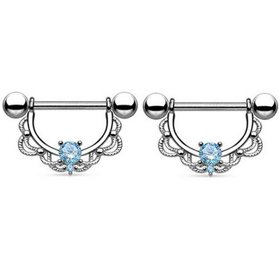 1 perechi de inele sexy pentru mamelon inimă CZ Crystal Barbell scut piercing pentru mamelon Femei Bărbați 316L Oțel Piercing pentru corp Bijuterii Oreja 14G